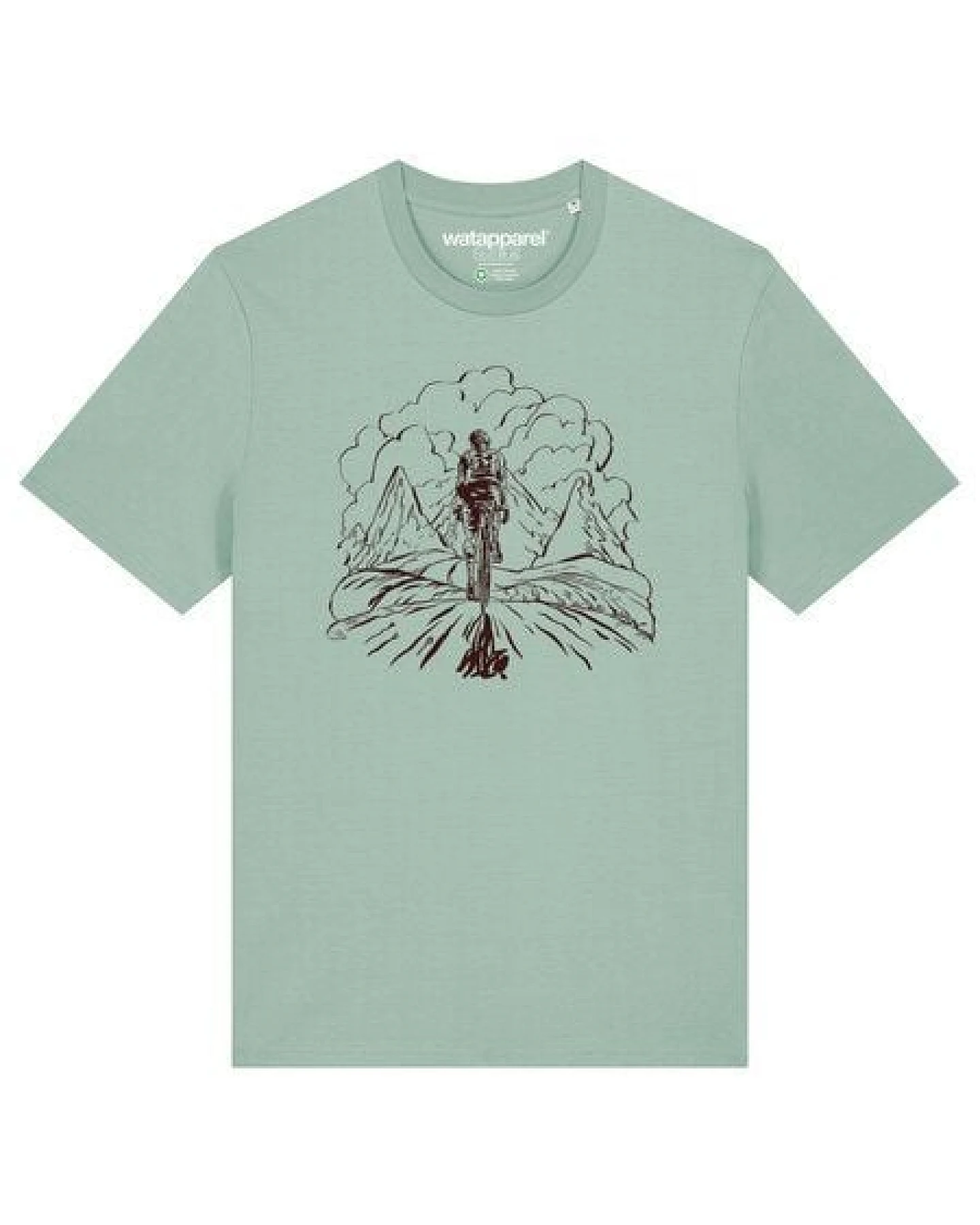 watapparel T-Shirt Unisex Berge und Mountainbike – Ansicht 2