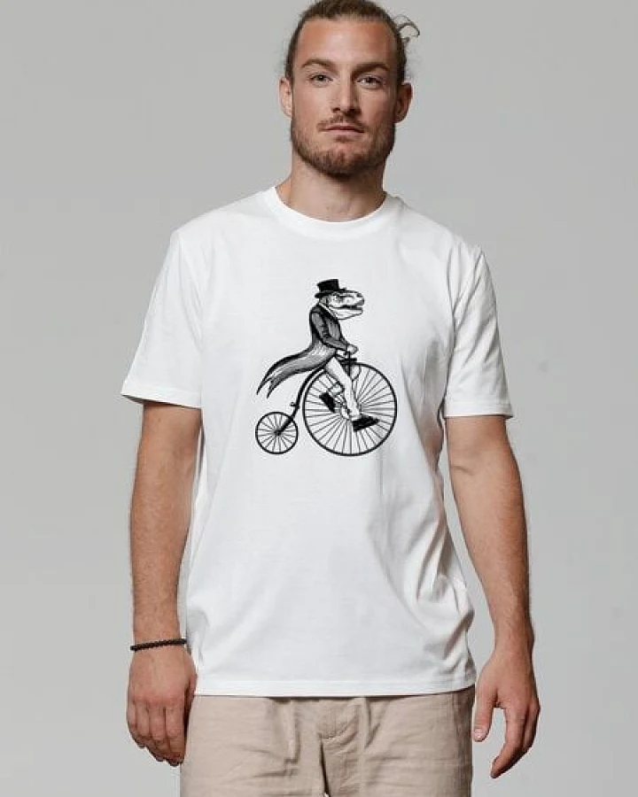 watapparel T-Shirt Unisex T-Rex auf Fahrrad