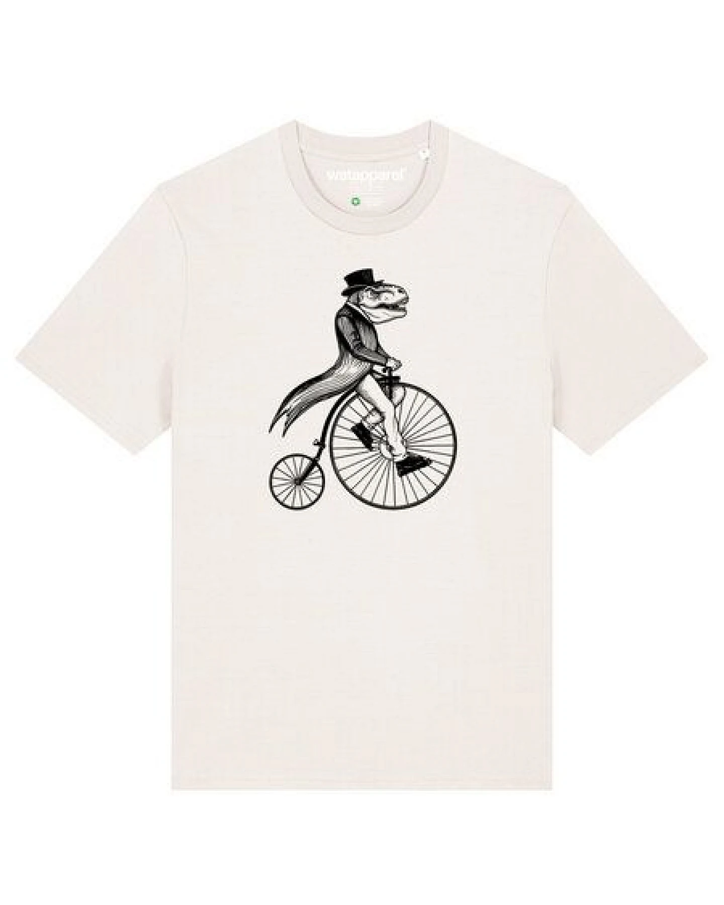 watapparel T-Shirt Unisex T-Rex auf Fahrrad – Ansicht 2