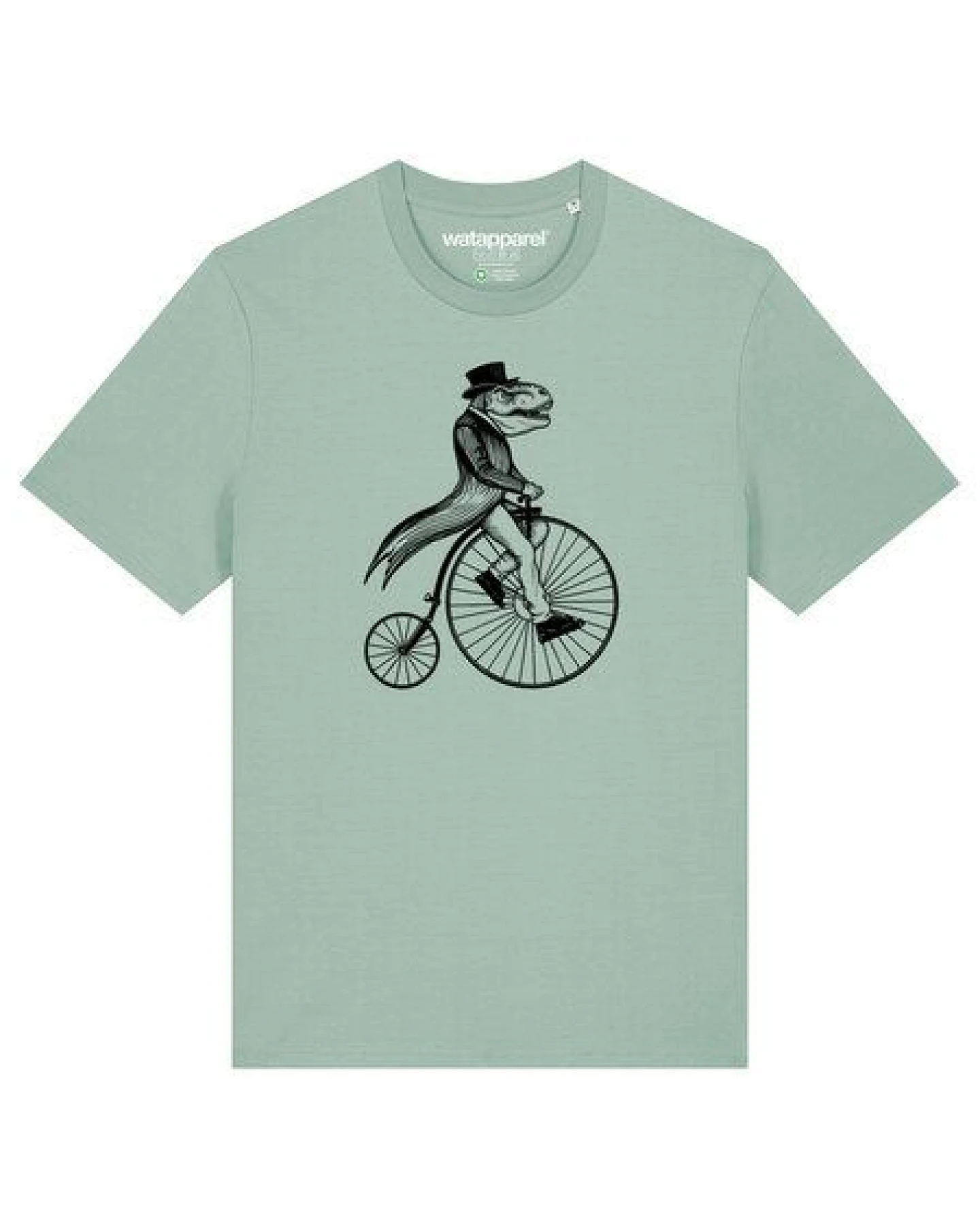 watapparel T-Shirt Unisex T-Rex auf Fahrrad – Ansicht 2