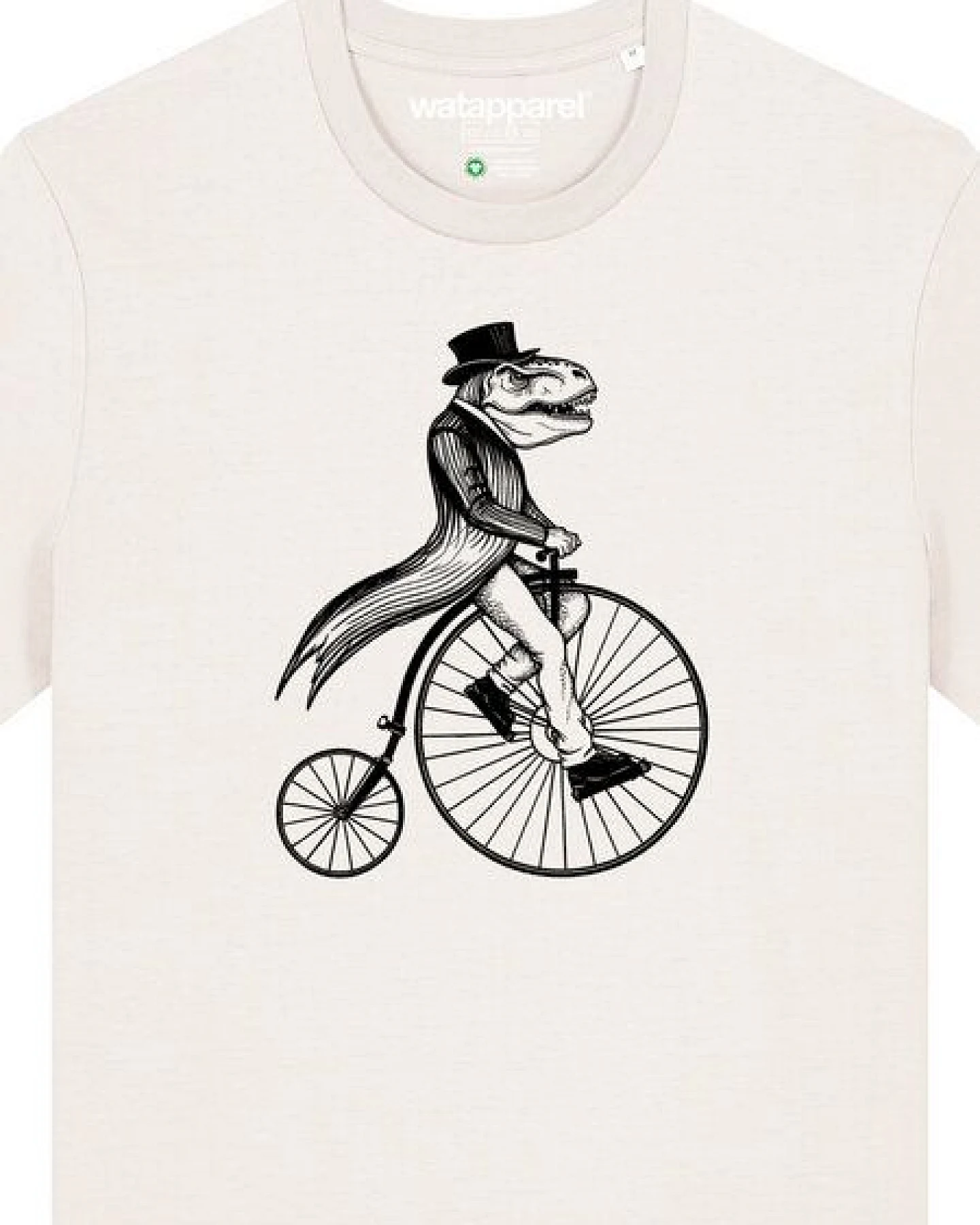 watapparel T-Shirt Unisex T-Rex auf Fahrrad – Ansicht 3