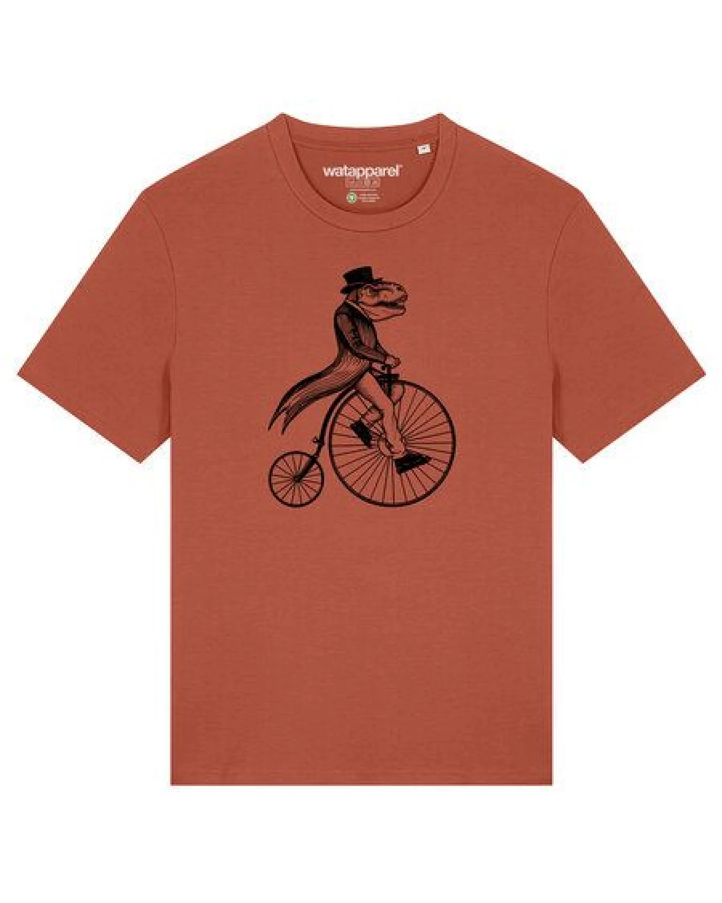 watapparel T-Shirt Unisex T-Rex auf Fahrrad – Ansicht 2