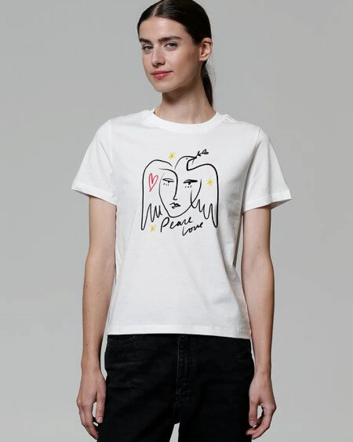 watapparel T-Shirt Frauen Peace Love
