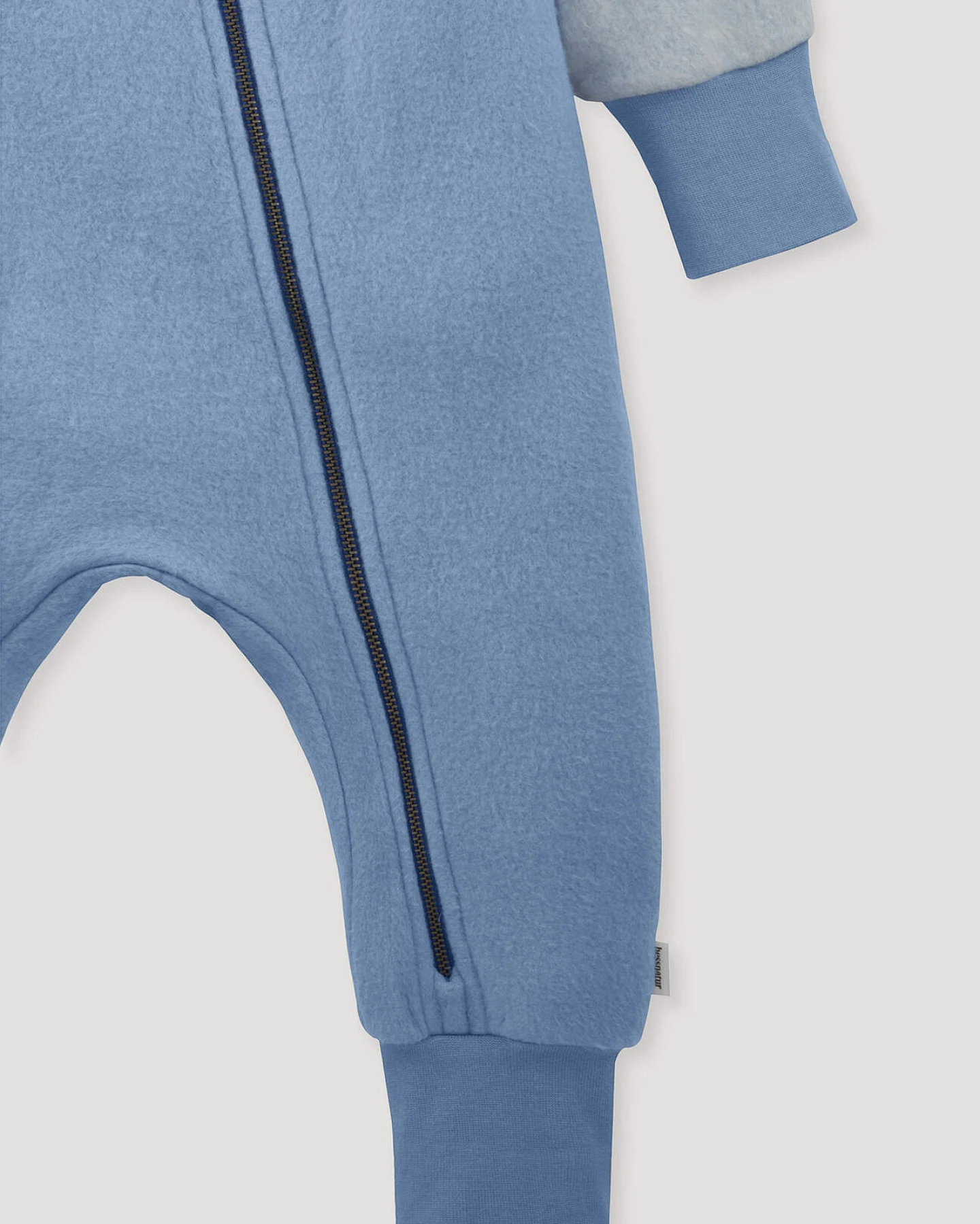 hessnatur Baby Softfleece Overall aus Bio-Baumwolle - blau - Größe 50/56 – Ansicht 3