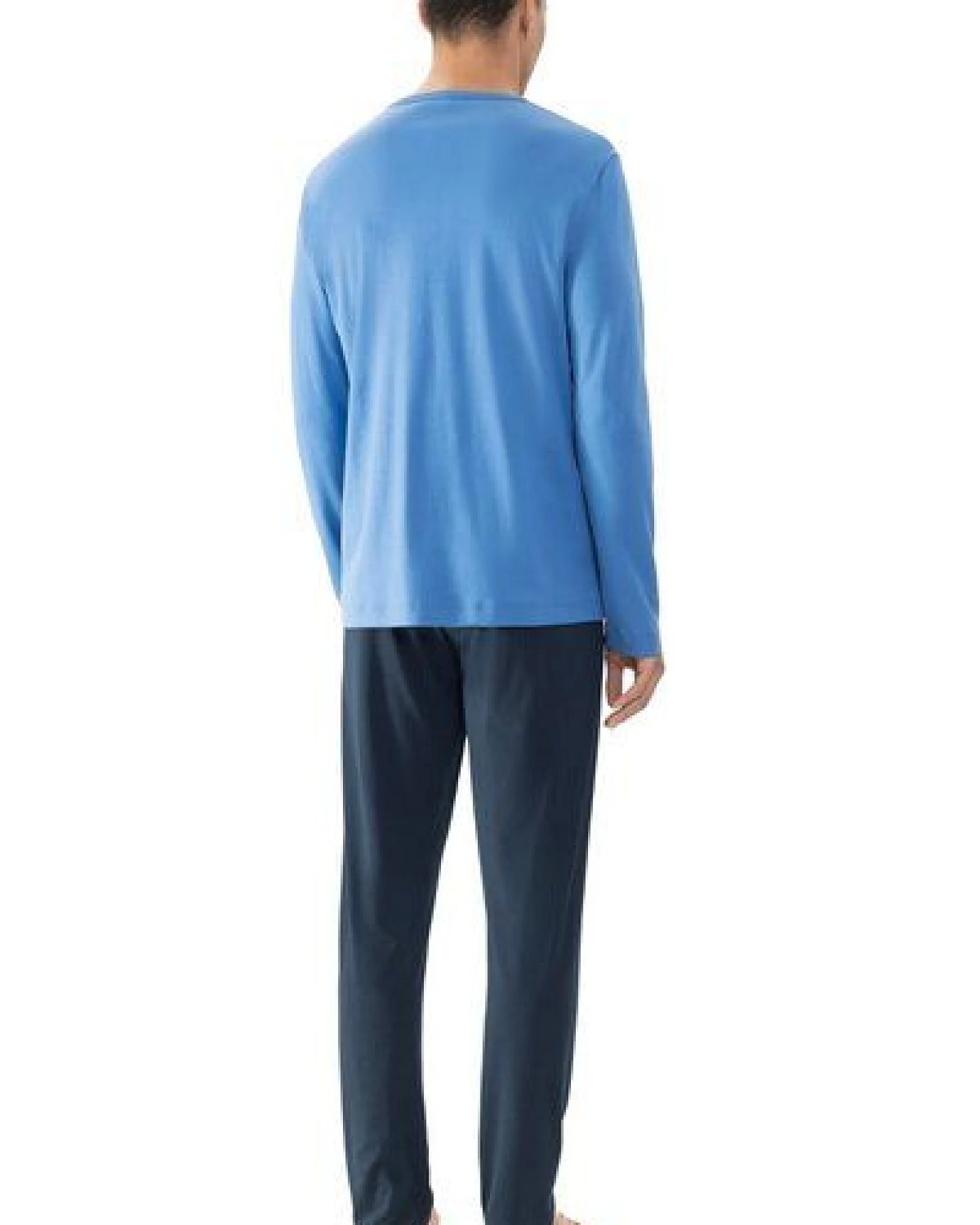 Mey Herren Schlafanzug Pyjama lang "Micro Blue" Made-in-Green – Ansicht 2