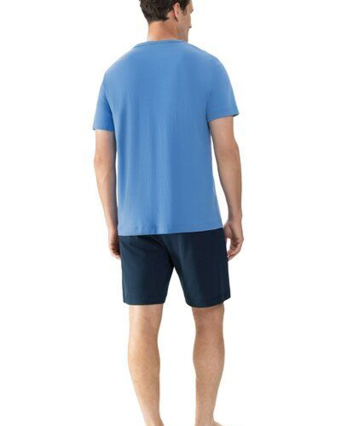 Mey Herren Schlafanzug Pyjama kurz "Micro Blue" Made-in-Green – Ansicht 2