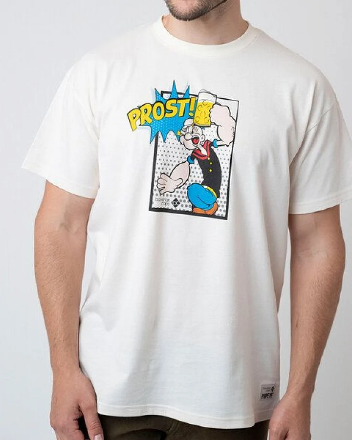 Bavarian Caps Herren T-Shirt Prost, Popeye - Natur