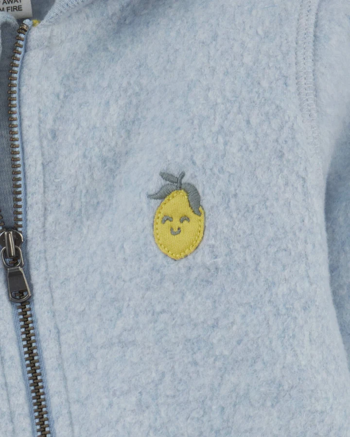 hessnatur Baby Softfleece Overall aus Bio-Baumwolle - blau - Größe 50/56