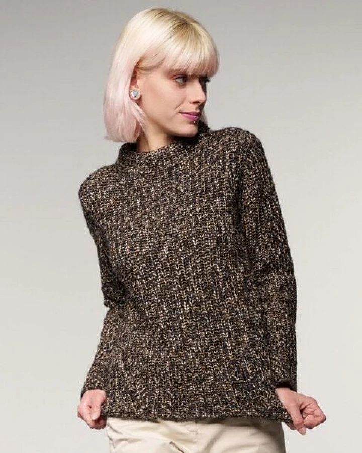 Alma & Lovis Aparter Strickpullover in edler Melange-Alpakawolle