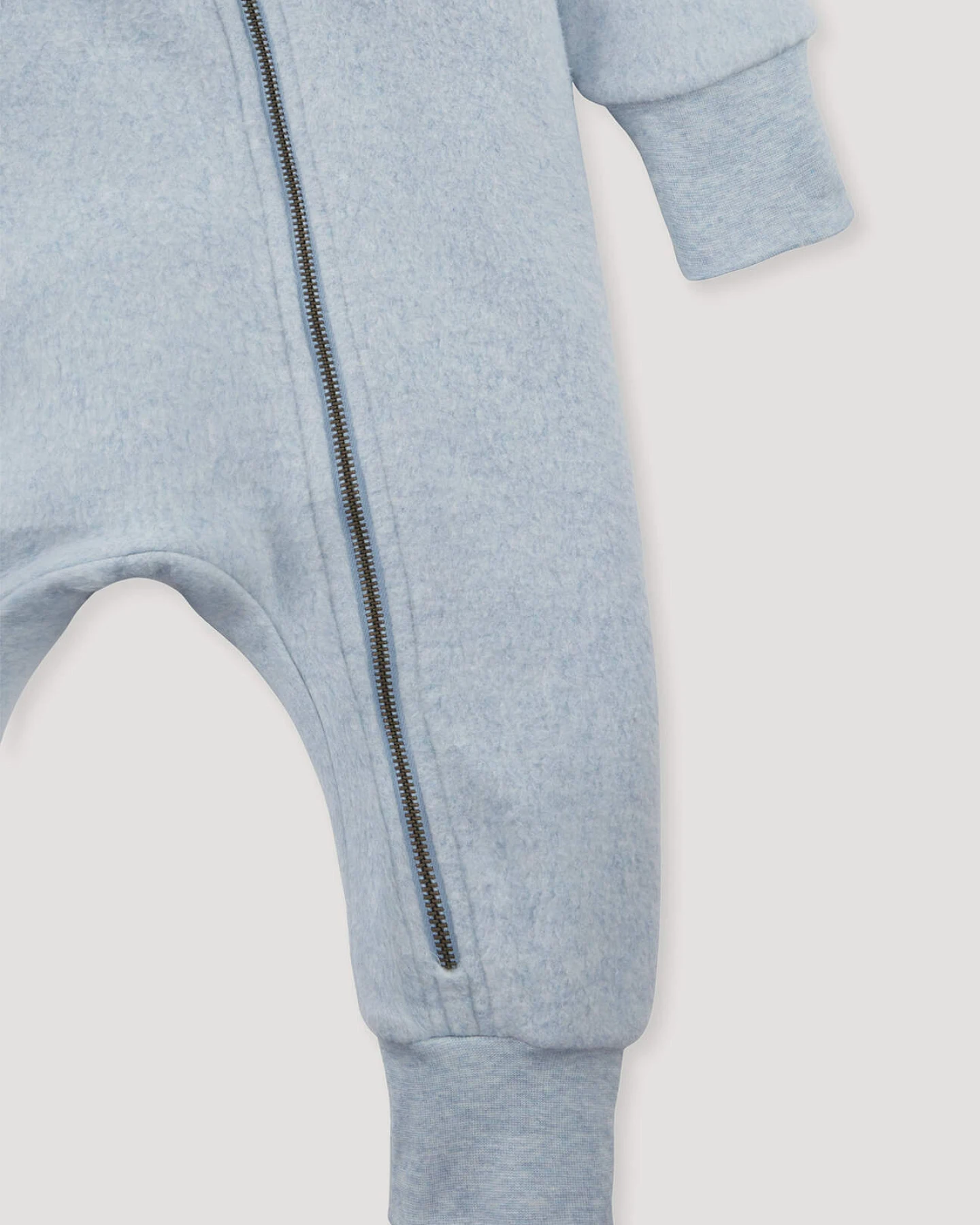 hessnatur Baby Softfleece Overall aus Bio-Baumwolle - blau - Größe 98/104 – Ansicht 4