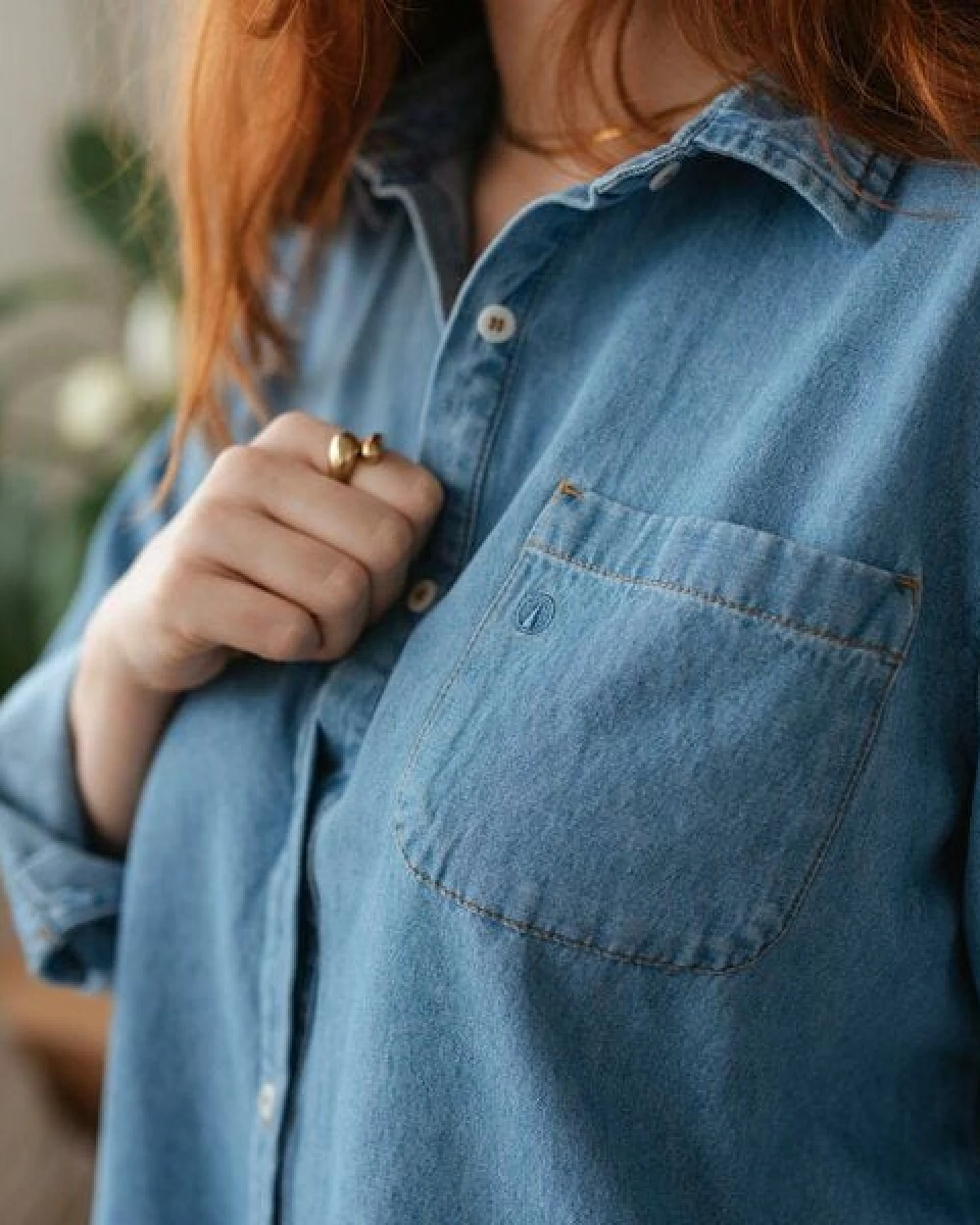 NORDLICHT Jeans Bluse Tove aus 100% Bio-Baumwolle – Ansicht 4