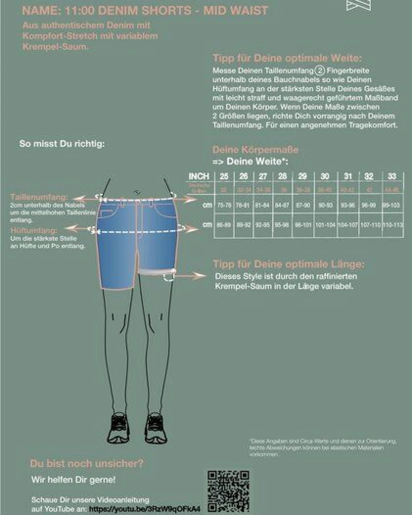 FUTURE:PEOPLE. 11:00 DENIM SHORTS - MID WAIST- Damen Jeans aus leichtem Stretch-Denim aus Bio-Baumwoll/ Tencel-Mix (31100 0 1004) – Ansicht 2