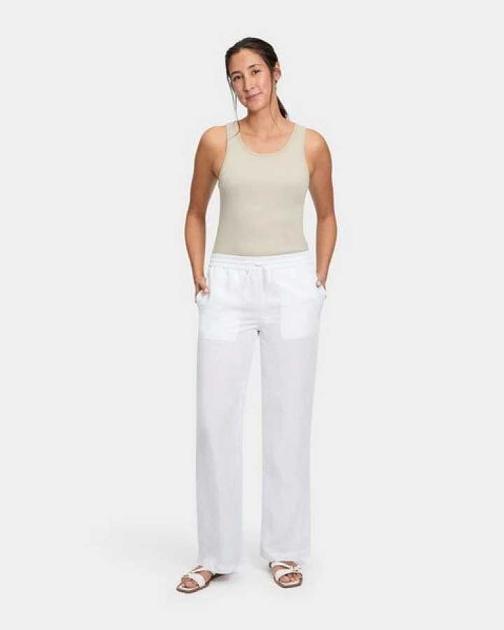 FUTURE:PEOPLE. 18:01 WIDE FIT - Damen Hose aus einem zertifizierten TENCEL-LEINEN MIX für heiße Sommertage (31803 0 3003)