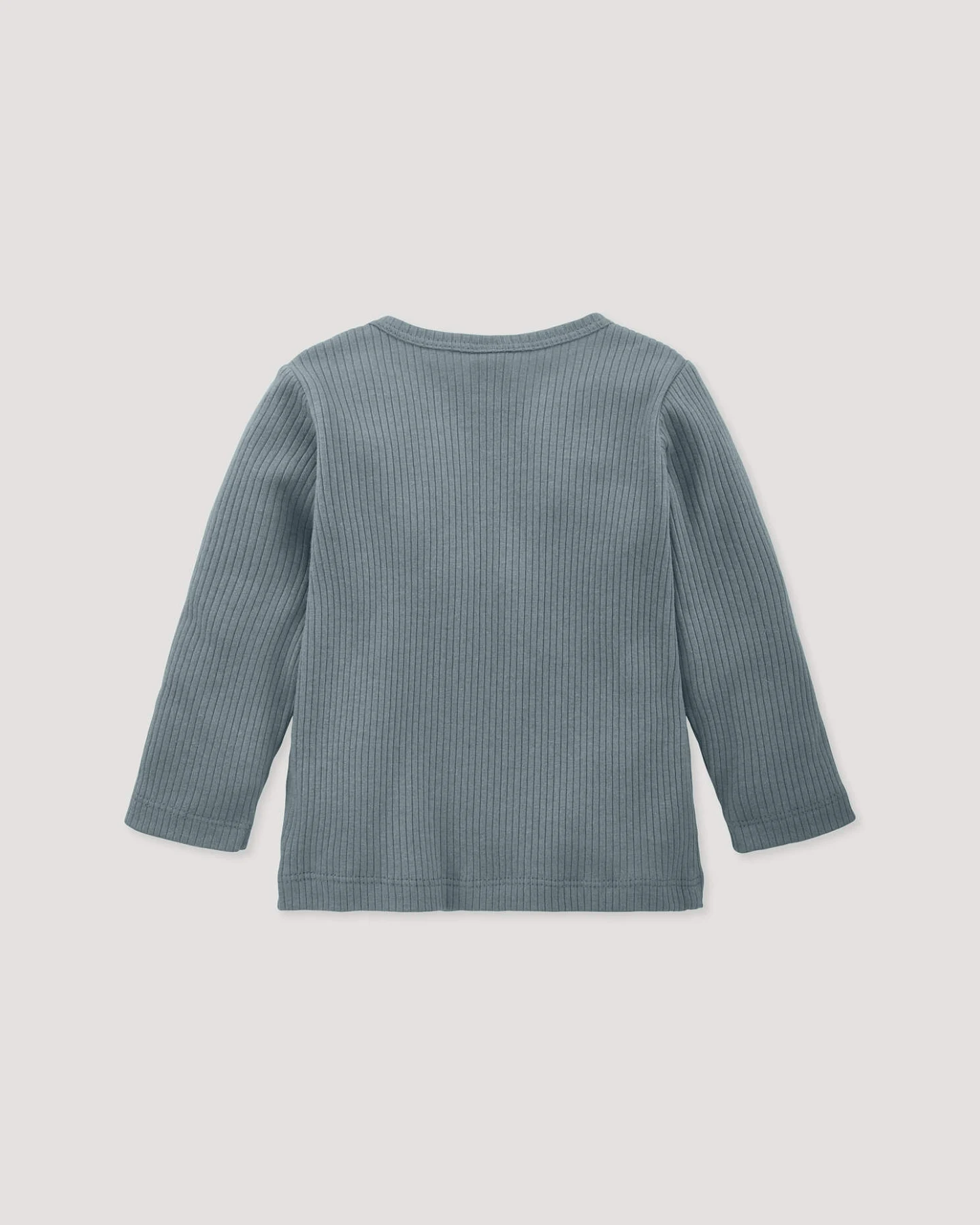 hessnatur Baby Longsleeve aus Bio-Baumwolle mit Bio-Merinowolle - blau - Größe 62/68 – Ansicht 2
