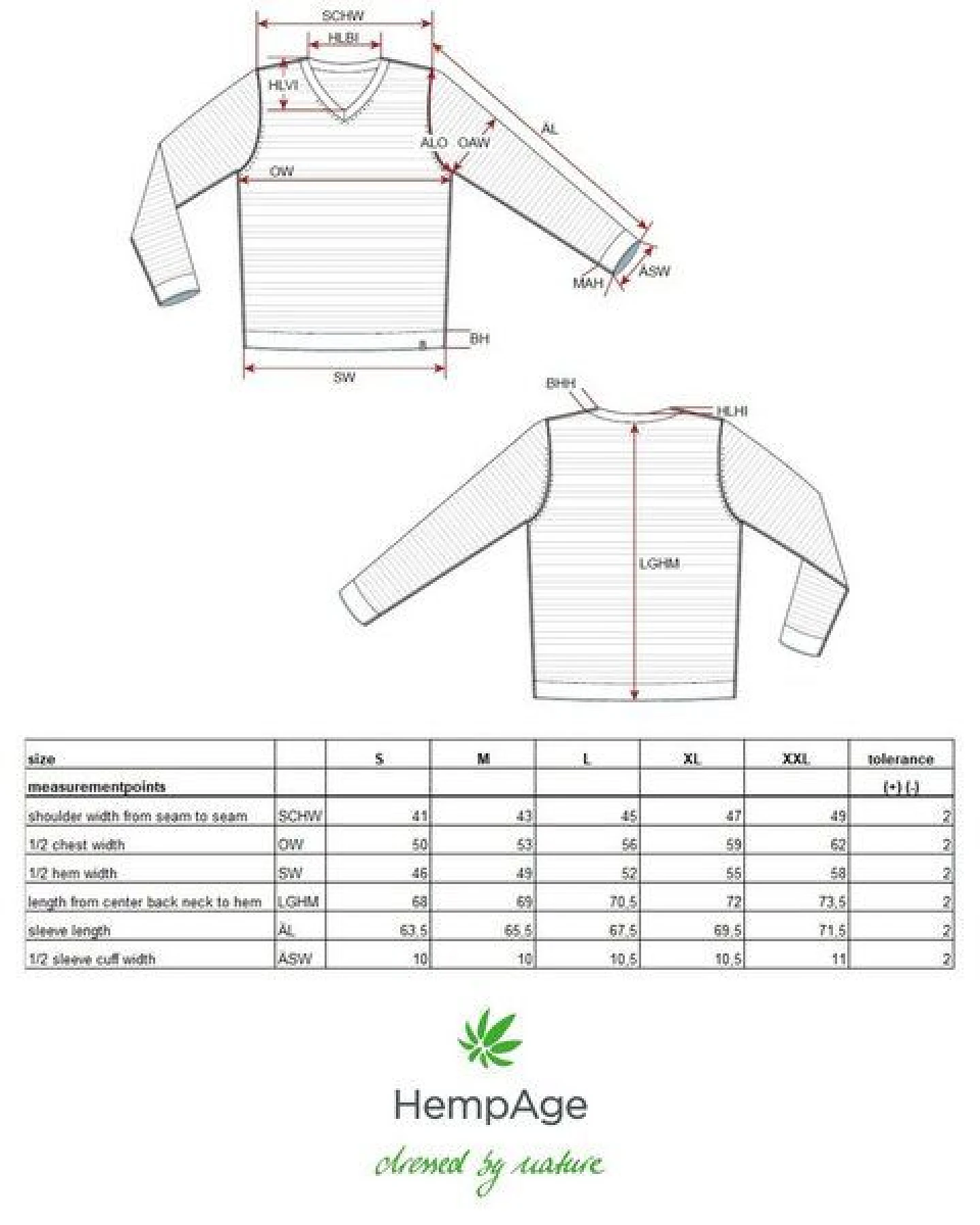 HempAge Klassischer V-Kragen Pullover Wolle/Hanf/Biobaumwolle – Ansicht 3