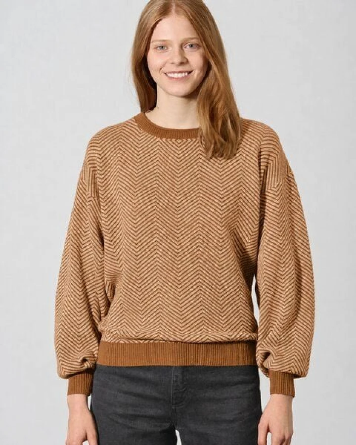 Hempage Moderner Jacquard Pullover Hanf/Biobaumwolle