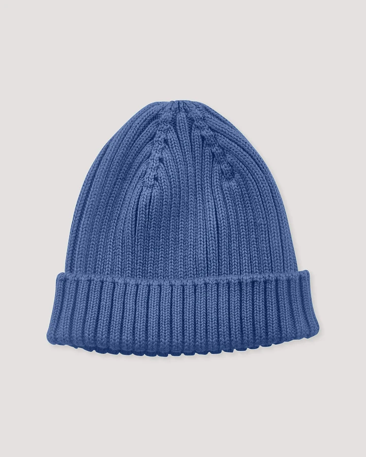 hessnatur Baby Strickmütze aus Bio-Baumwolle - blau - Größe 45/47