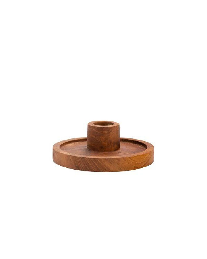 Originalhome Kerzenständer aus recyceltem Teakholz, Luna