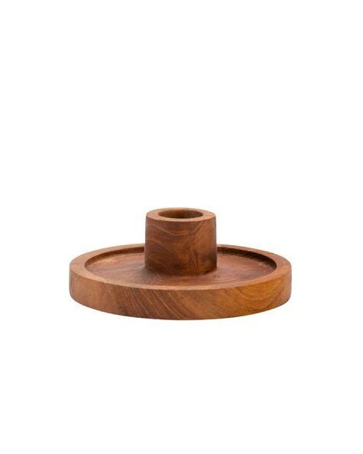 Originalhome Kerzenständer aus recyceltem Teakholz, Luna