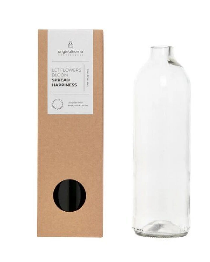 Originalhome Flaschenvase aus recycelten Weinflaschen,