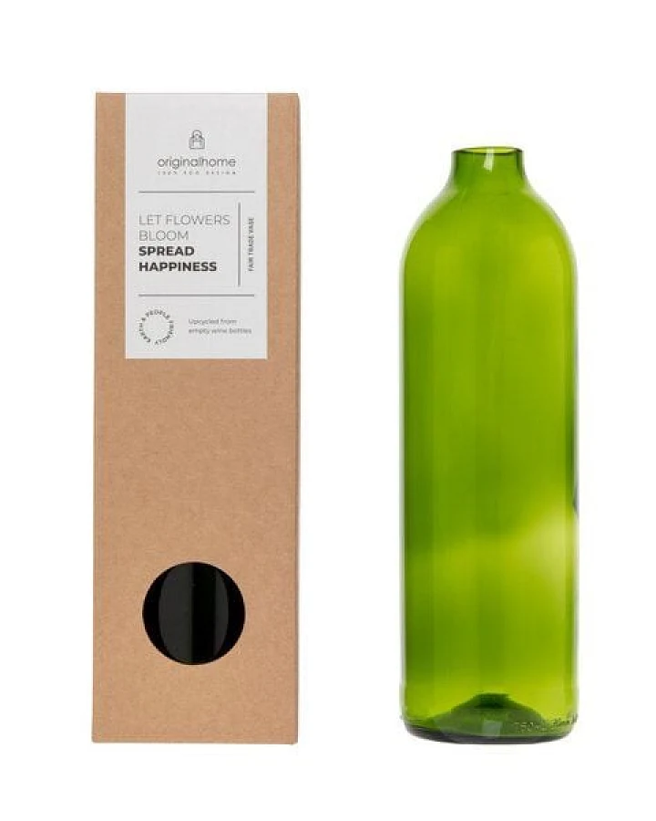 Originalhome Flaschenvase aus recycelten Weinflaschen,