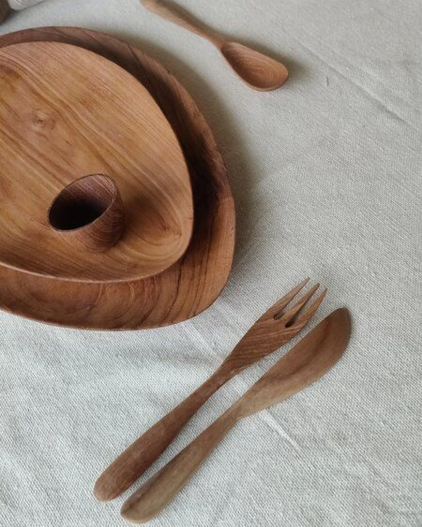 Originalhome Design Teller aus recyceltem Teakholz – Ansicht 4