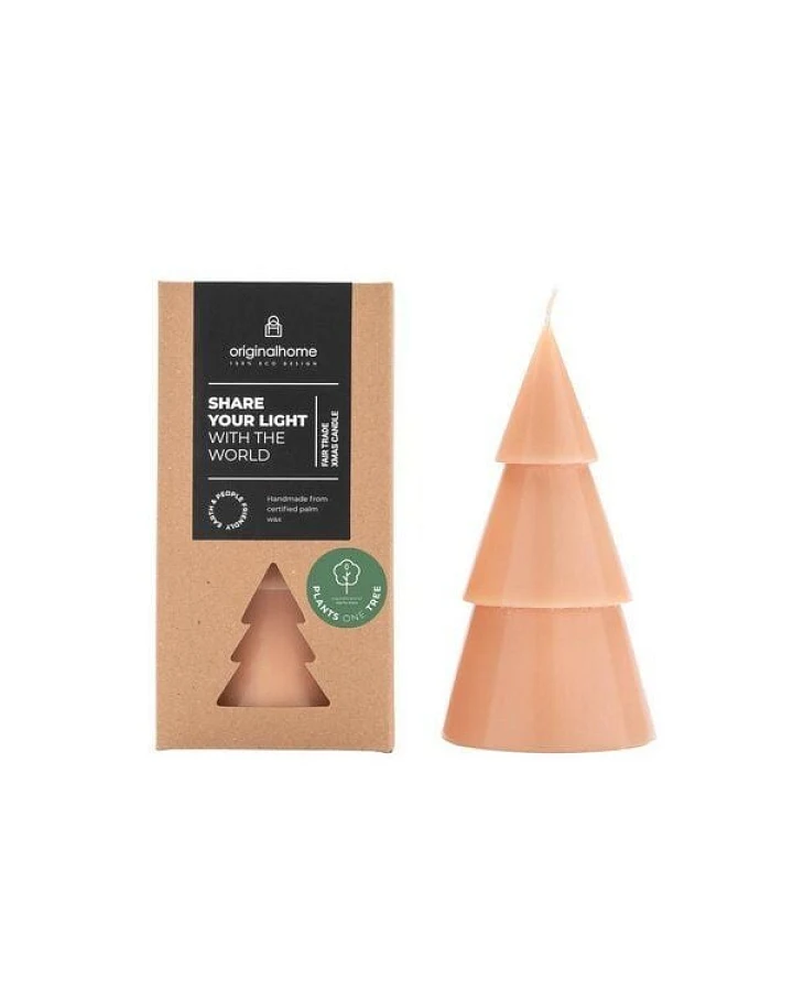 Originalhome Natürliche Weihnachtskerze Tannenbaum aus Pflanzenwachs, L