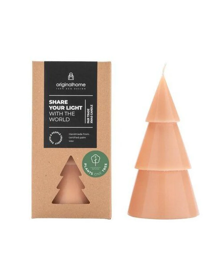Originalhome Natürliche Weihnachtskerze Tannenbaum aus Pflanzenwachs, L
