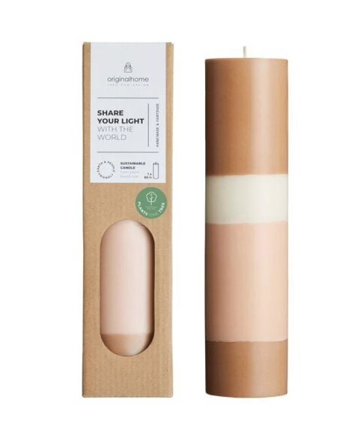 Originalhome Geruchsneutrale Geschichtete Stumpenkerze – vegan & fair.
