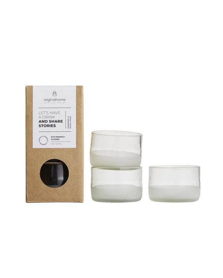 Originalhome Gläser aus recycelten Bierflaschen, S/3