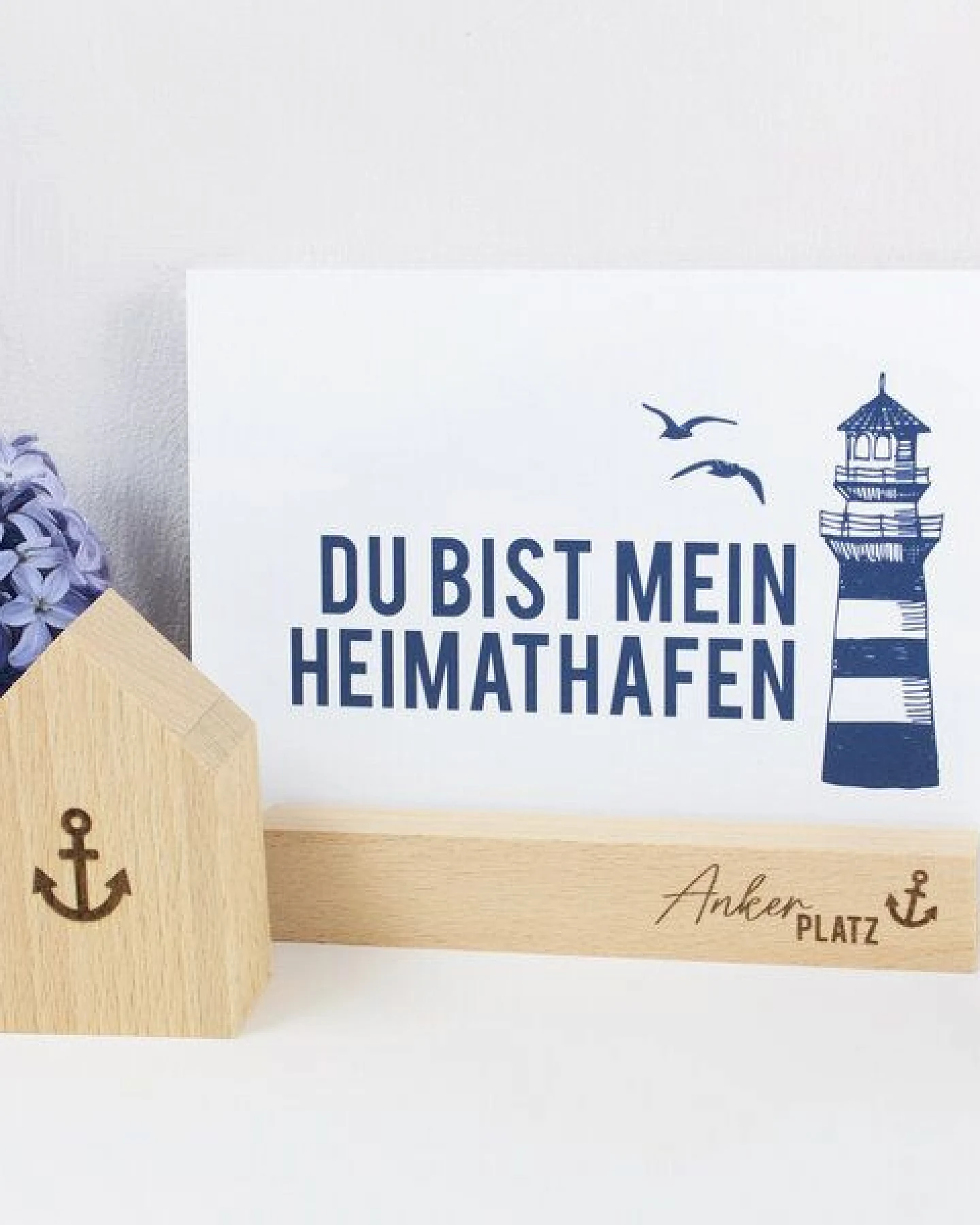 Bow & Hummingbird Kartenständer Ankerplatz aus nachhaltigem Buchenholz – Ansicht 2