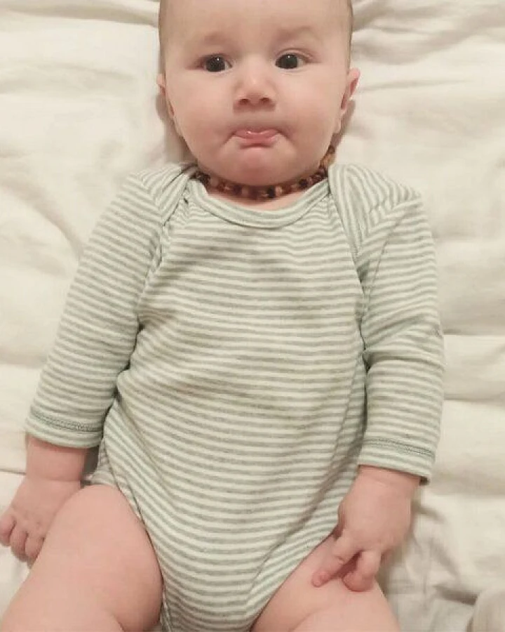 Baby Langarm Bodysuit, gestreift 'OrganicEra' aus Bio Baumwolle