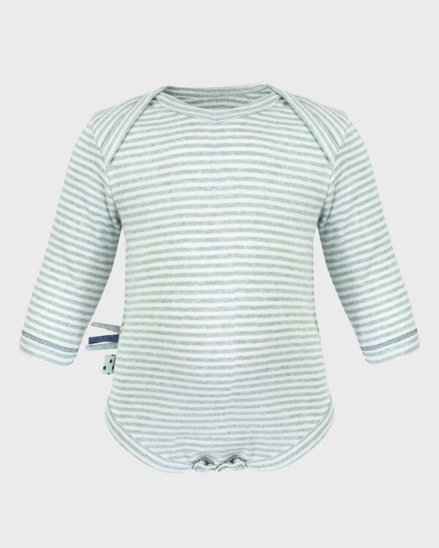 Baby Langarm Bodysuit, gestreift 'OrganicEra' aus Bio Baumwolle – Ansicht 2