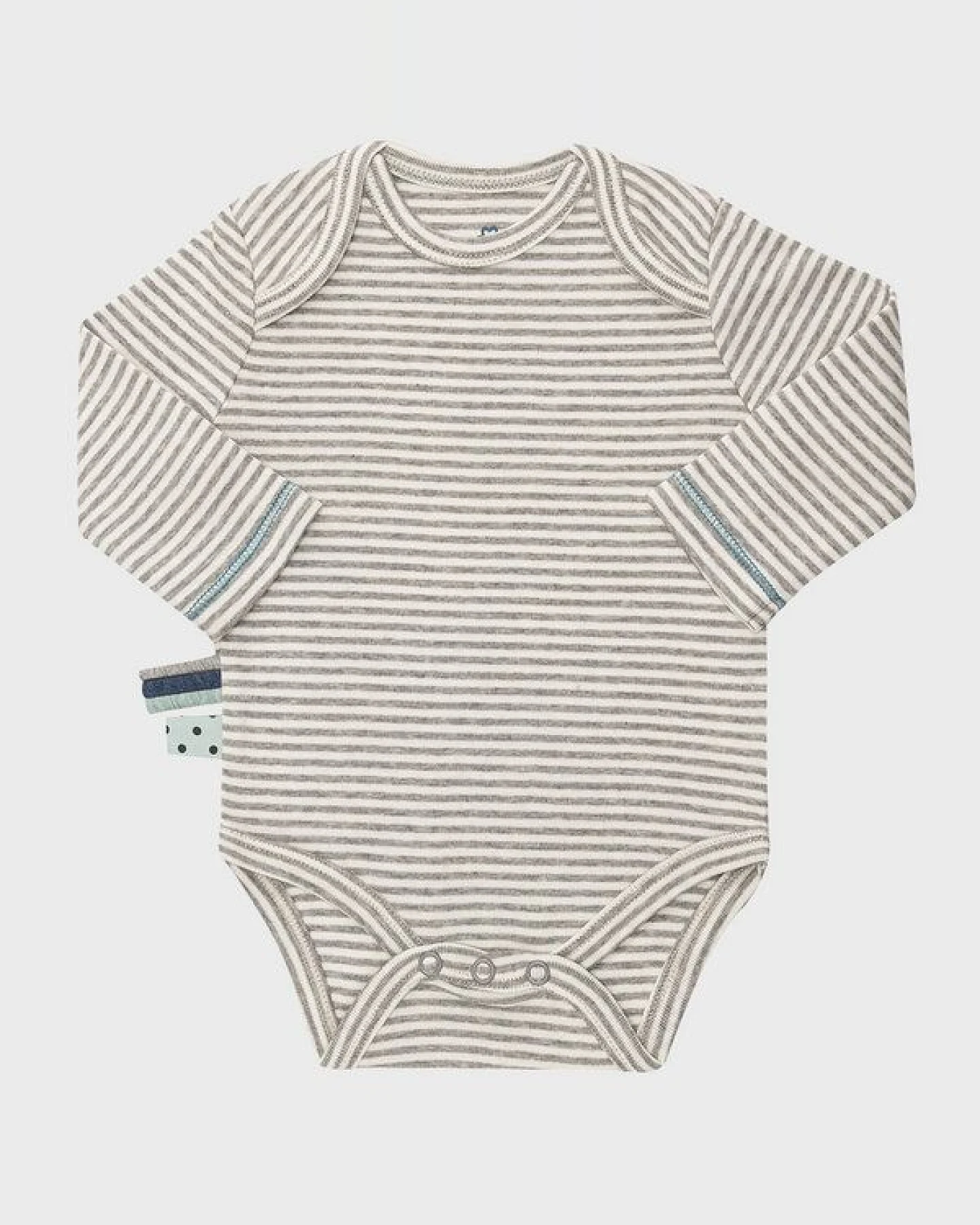 Baby Langarm Bodysuit, gestreift 'OrganicEra' aus Bio Baumwolle – Ansicht 3
