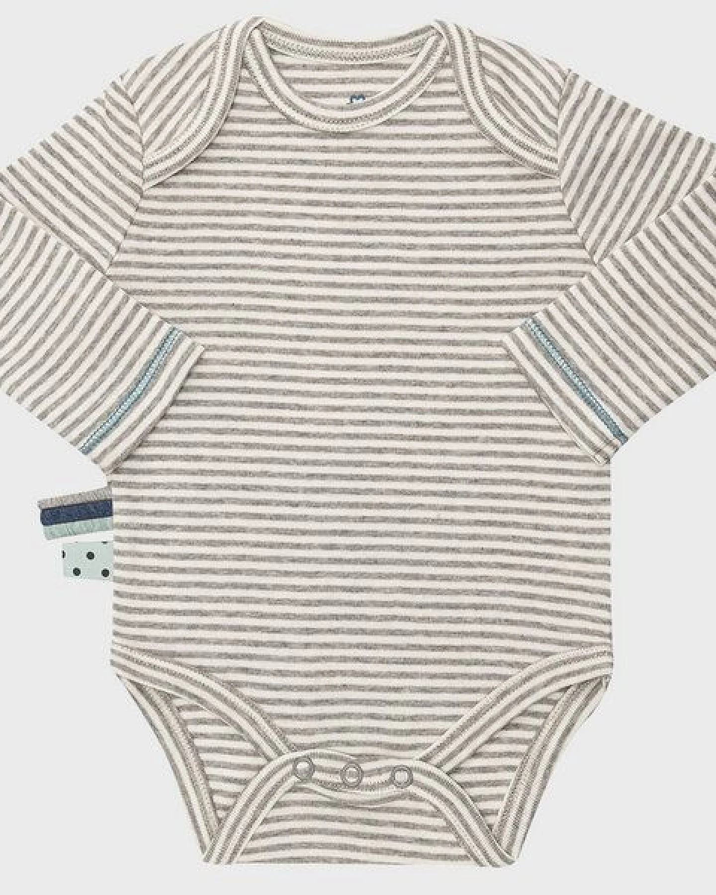 Baby Langarm Bodysuit, gestreift 'OrganicEra' aus Bio Baumwolle – Ansicht 3
