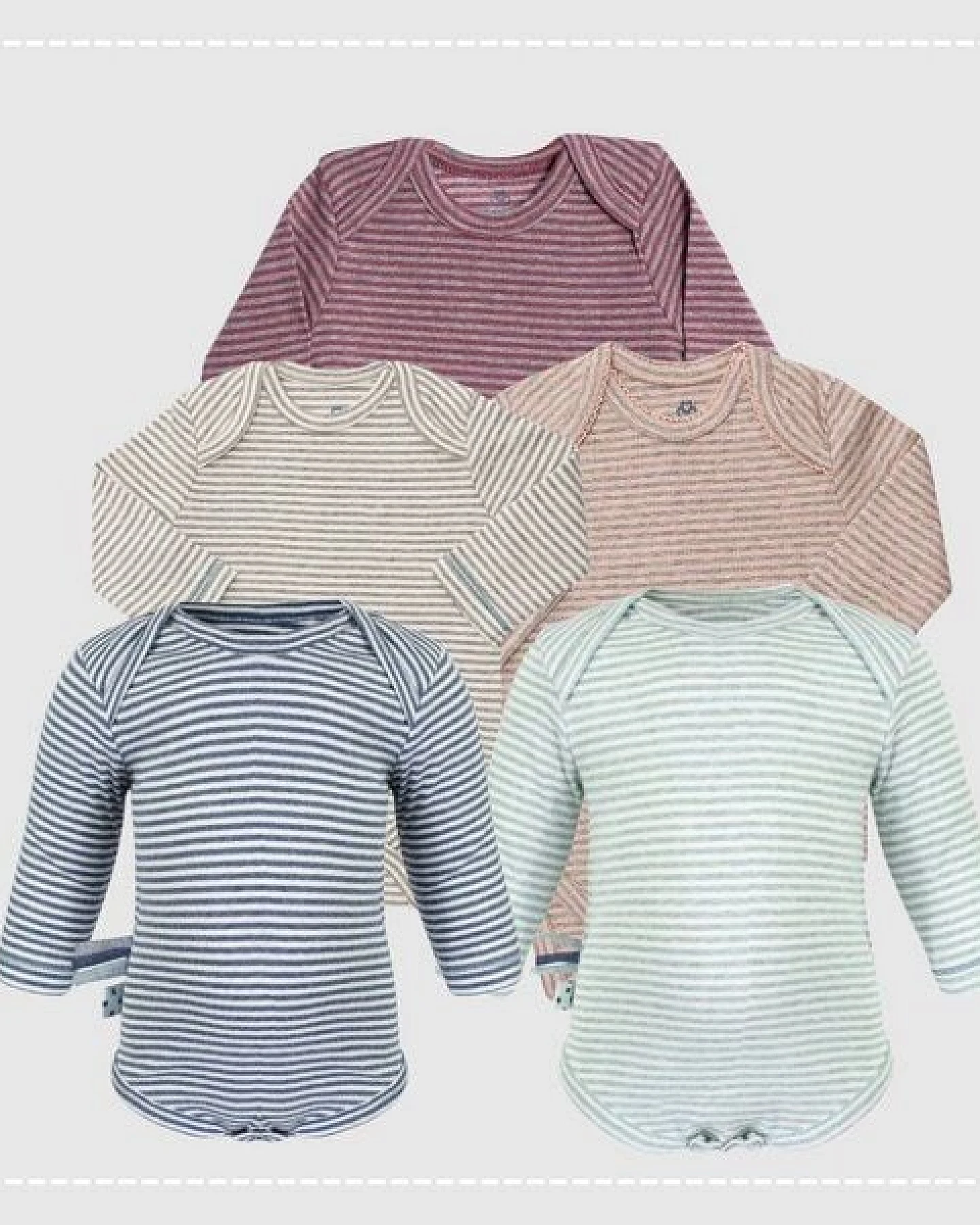 Baby Langarm Bodysuit, gestreift 'OrganicEra' aus Bio Baumwolle – Ansicht 3