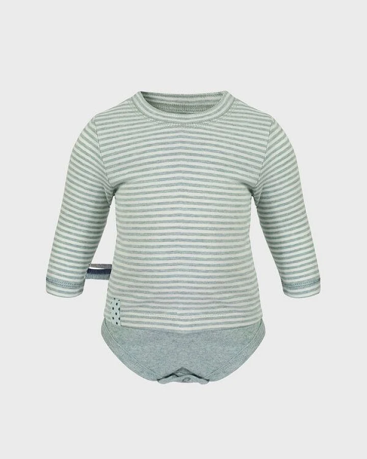 Baby Langarm T-shirt Body, gestreift 'OrganicEra' aus Bio Baumwolle