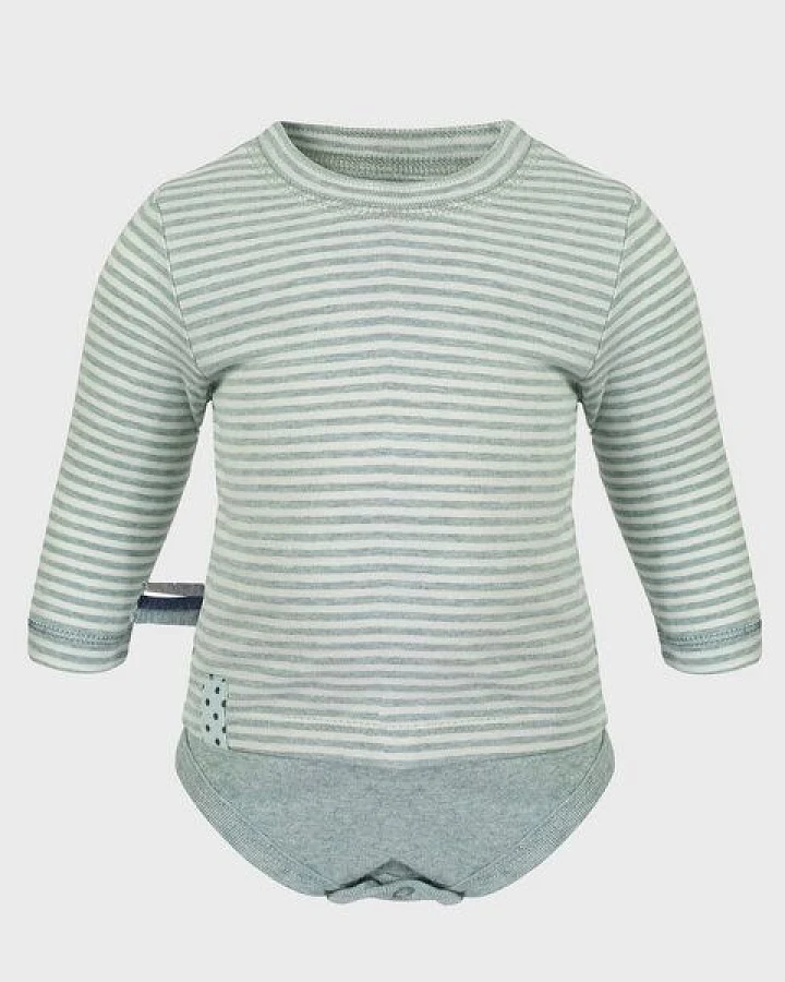 Baby Langarm T-shirt Body, gestreift 'OrganicEra' aus Bio Baumwolle