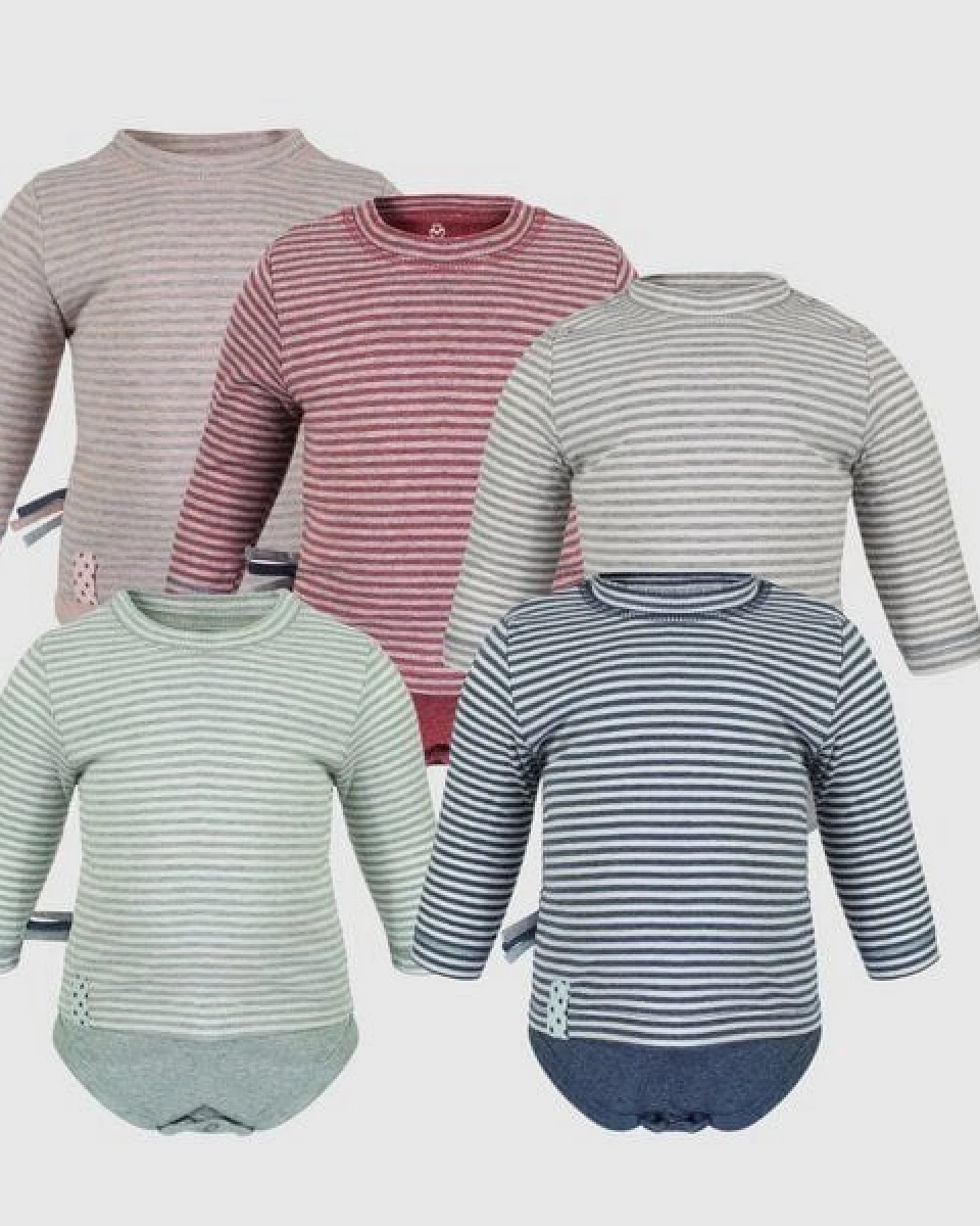 Baby Langarm T-shirt Body, gestreift 'OrganicEra' aus Bio Baumwolle – Ansicht 3