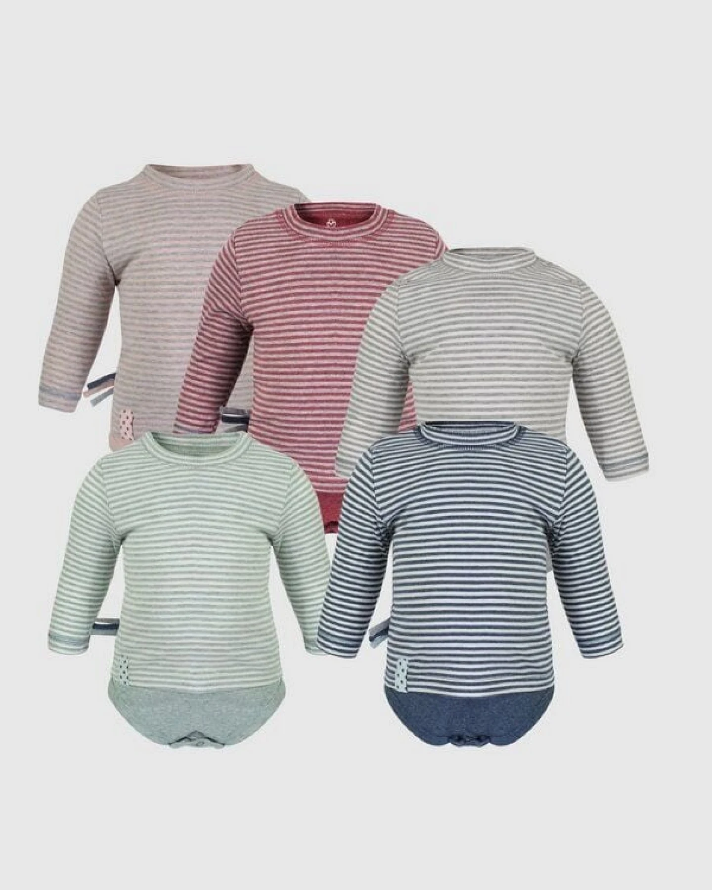 Baby Langarm T-shirt Body, gestreift 'OrganicEra' aus Bio Baumwolle – Ansicht 3