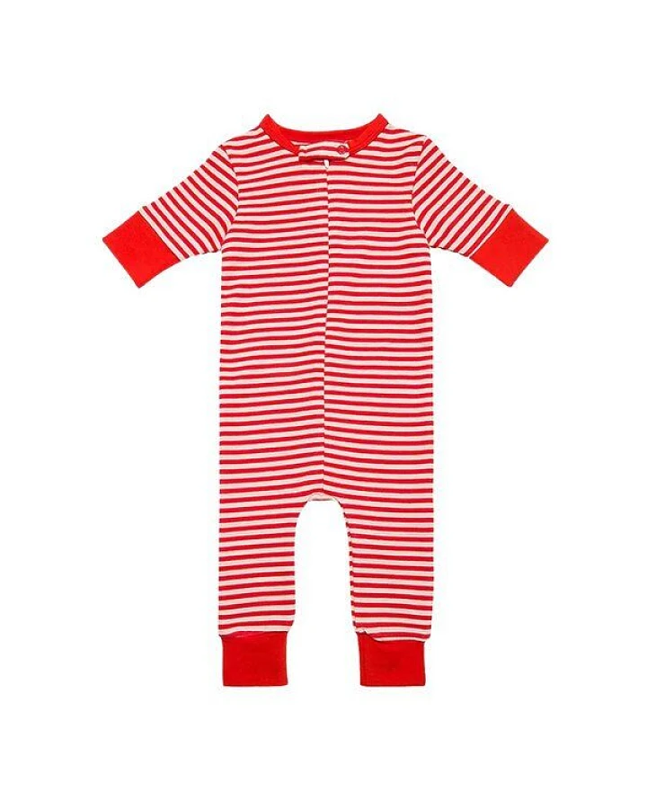 Gestreifter Baby-Schlafanzug mit Reißverschluss 'OrganicEra' aus Bio-Baumwolle