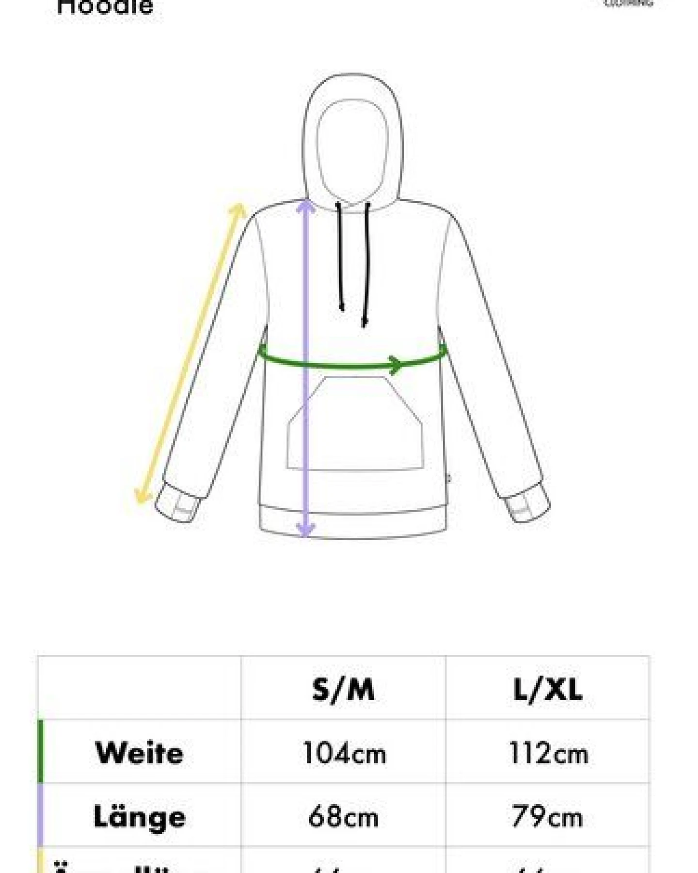 Golden Circle Clothing Hoodie mit übergroßer Kapuze und Daumenlöchern – Ansicht 4