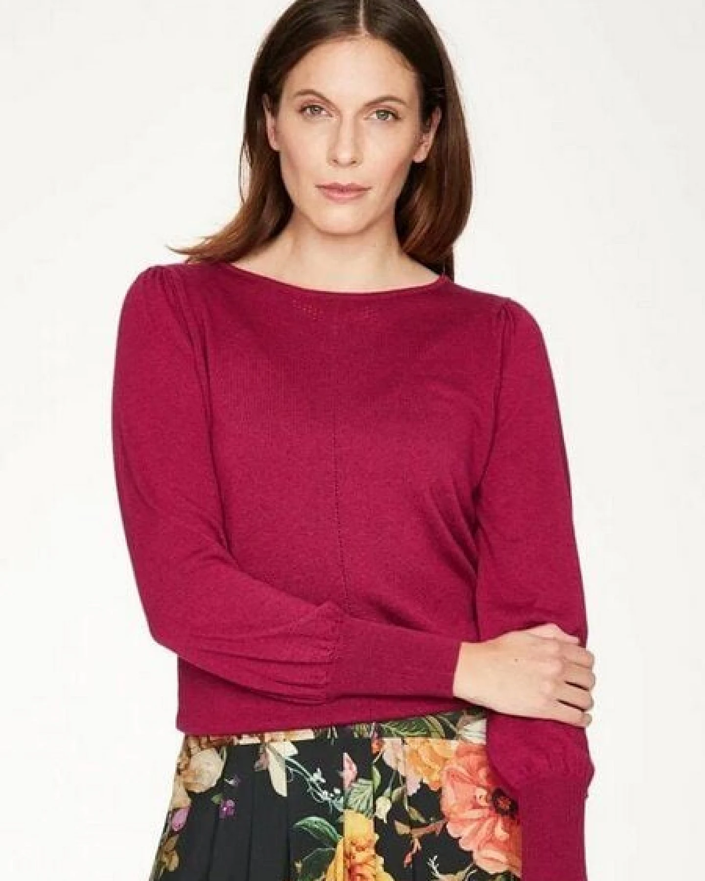 Thought Damen Pullover Evadne - Fuchsia – Ansicht 2