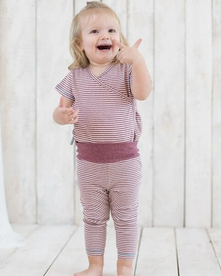 Baby S/S Kimono Body gestreift 'OrganicEra' aus Bio-Baumwolle