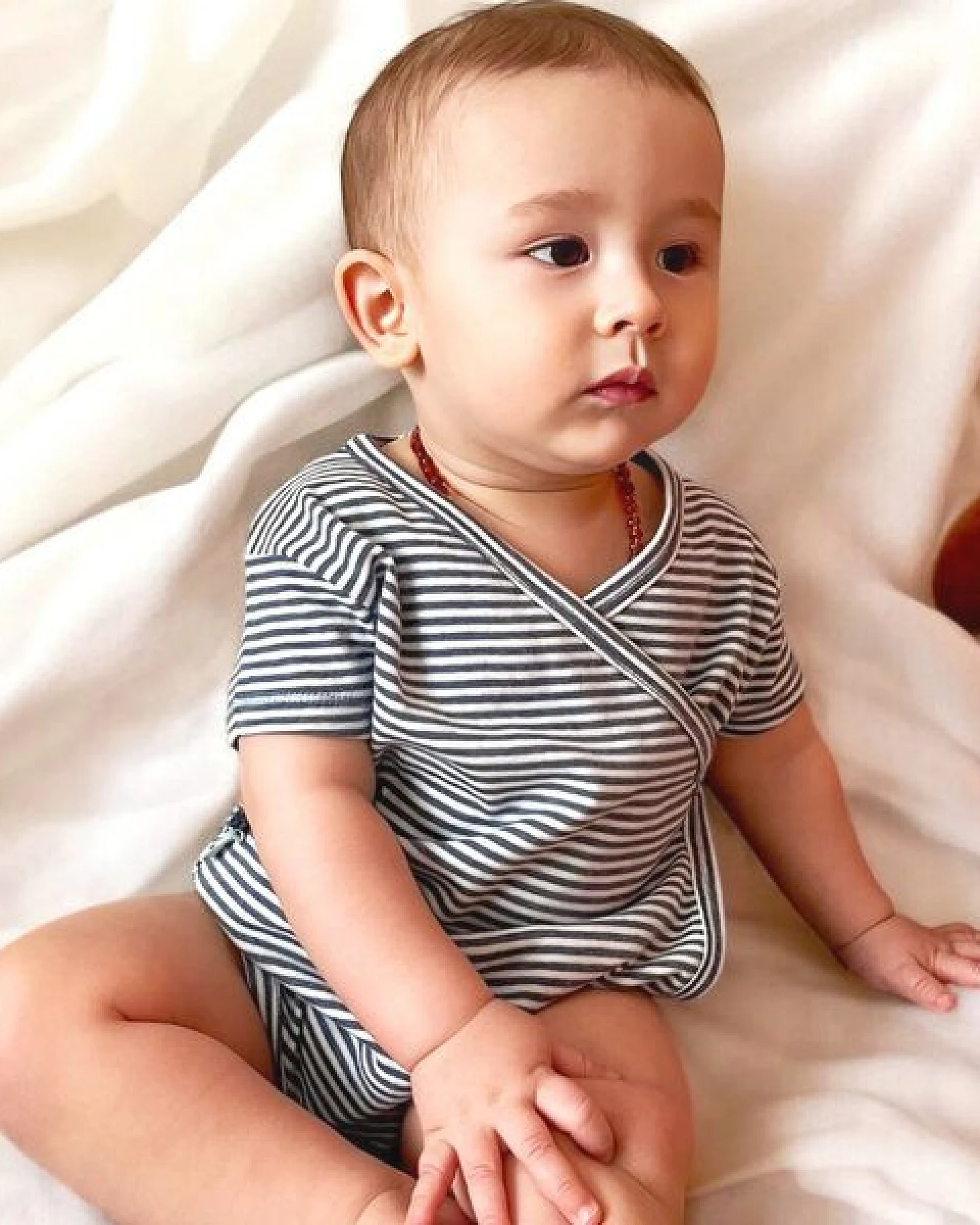 Baby S/S Kimono Body gestreift 'OrganicEra' aus Bio-Baumwolle – Ansicht 2