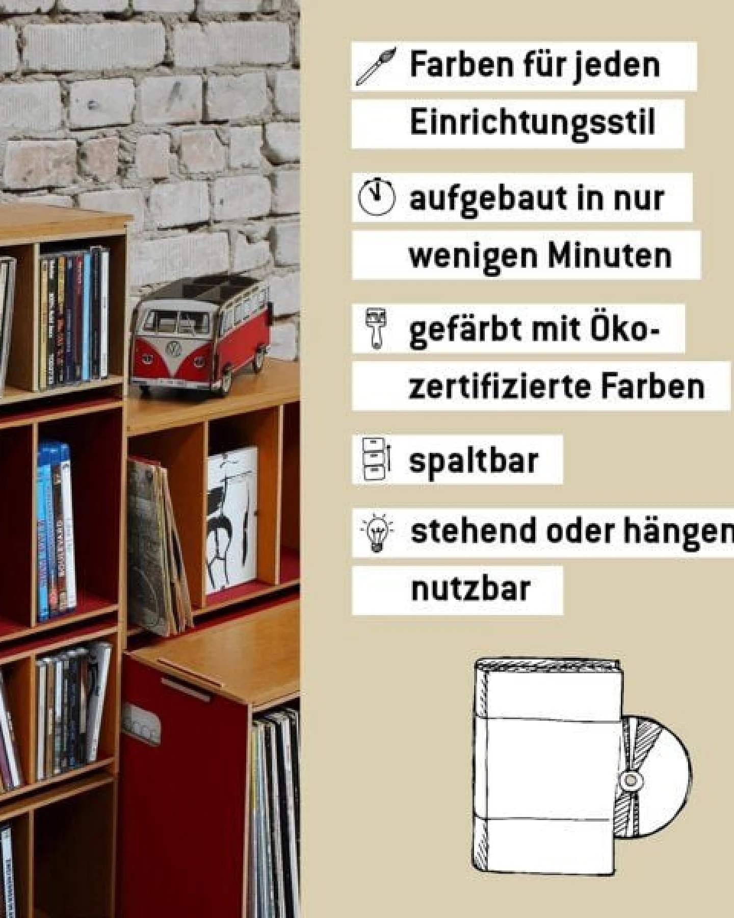 WERKHAUS Medienbox DVD (stapelbar) – Ansicht 3