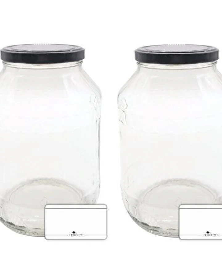 mikken 2 große Einmachgläser 2650 ml mit Deckel (TO100)