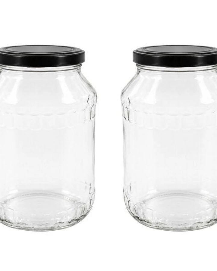 mikken 2 große Einmachgläser 2650 ml mit Deckel (TO100)