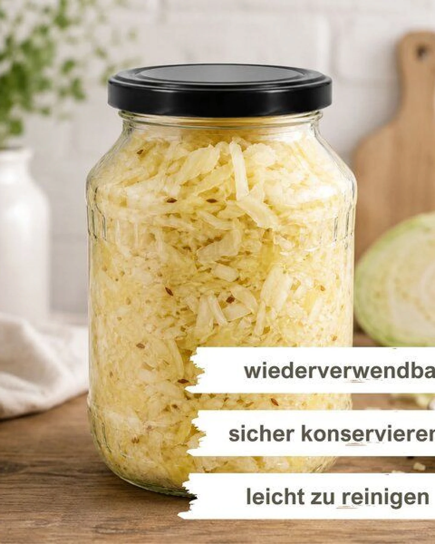 mikken 2 große Einmachgläser 2650 ml mit Deckel (TO100) – Ansicht 2