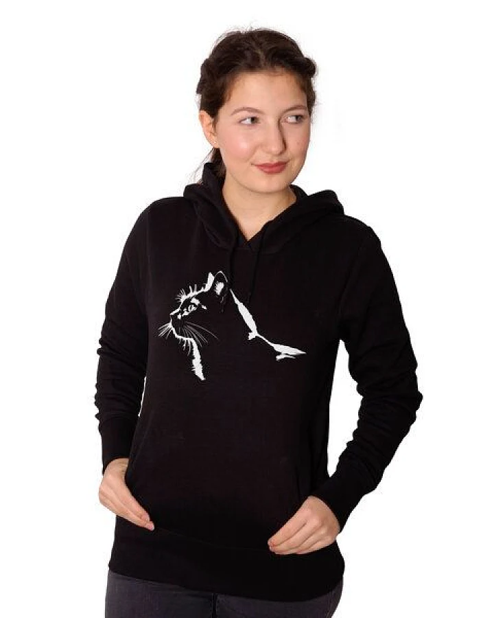 HANDGEDRUCKT "Stubentiger" Frauen-Hoody